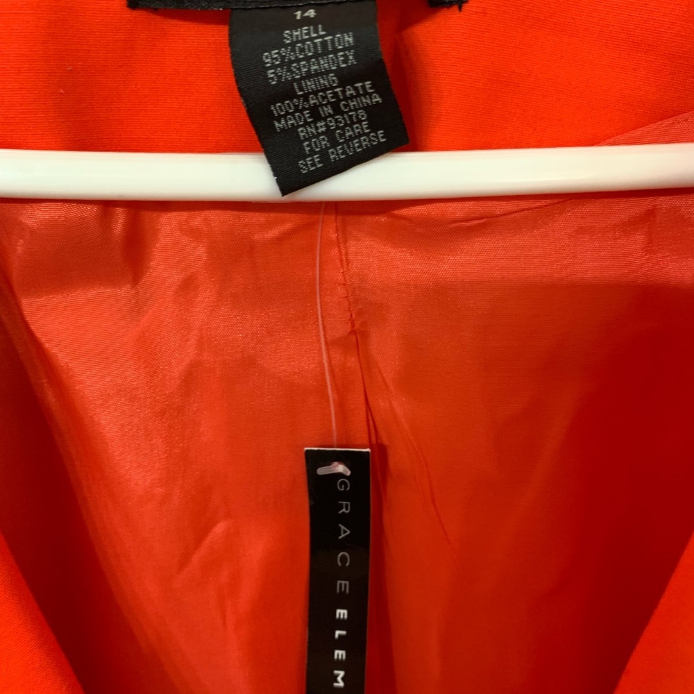 Orange blazer. Brand; GRACE ELEMENTS.